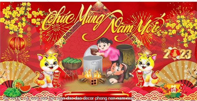 file vector cdr nam moi tan xuan doc dao decor phong nen nam moi